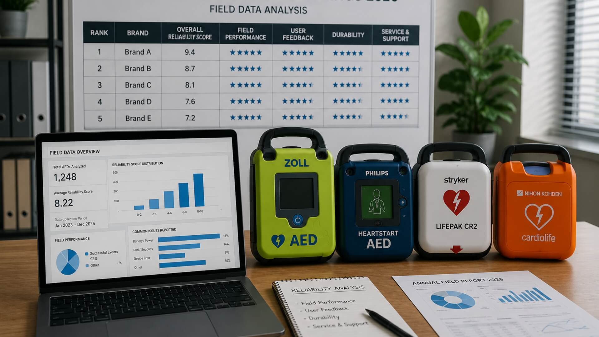 AED Brand Reliability Rankings 2026 — Field Data Analysis | AED Brand Review
