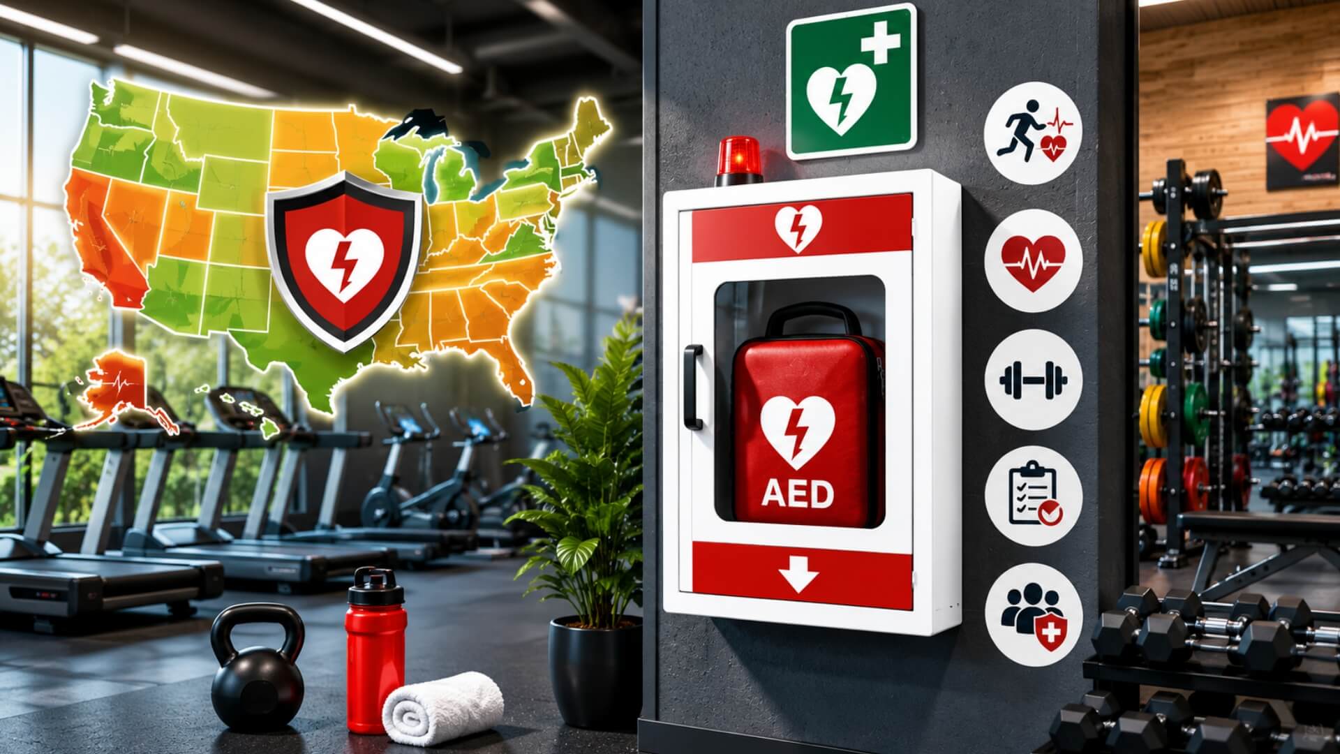 AED Requirements for Fitness Facilities — 50-State Guide | AED Brand Review