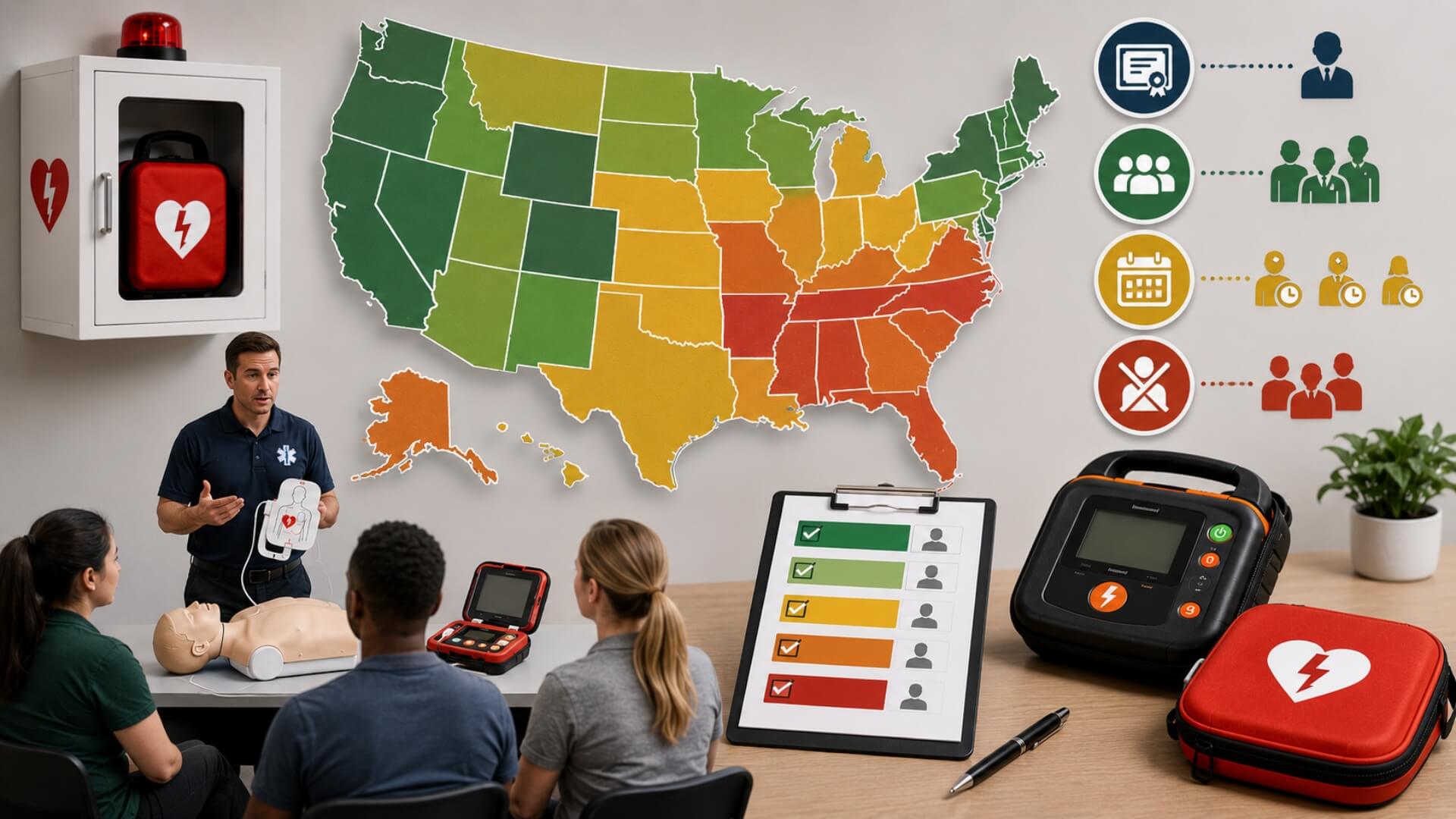 AED Training Requirements by State — Who Needs Certified & When | AED Brand Review