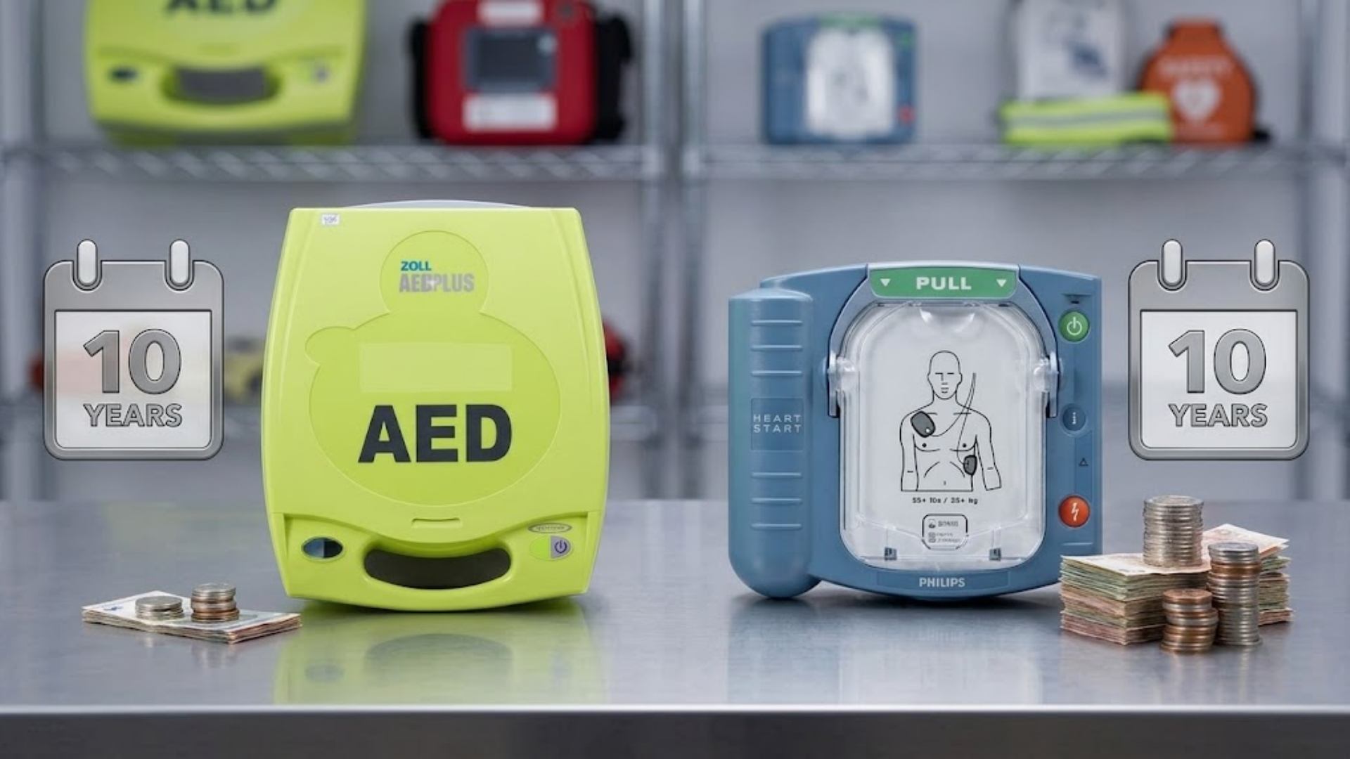 ZOLL AED Plus vs Philips HeartStart OnSite the 10-year cost decides it | AED Brand Review