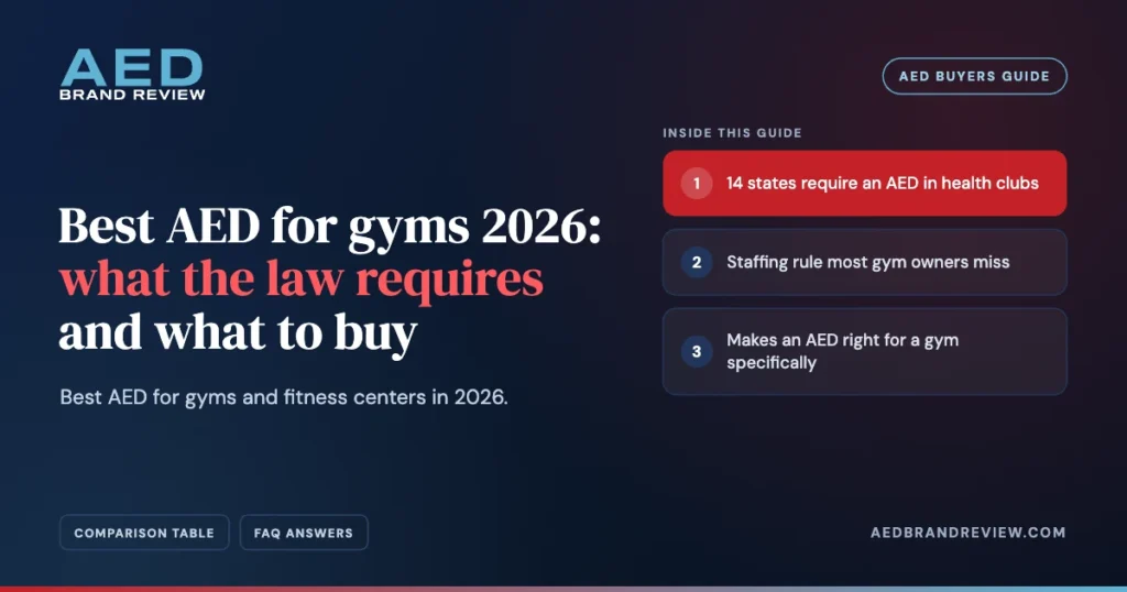 Best AED for gyms 2026: what the law requires and what to buy. Best AED for gyms and fitness centers in 2026