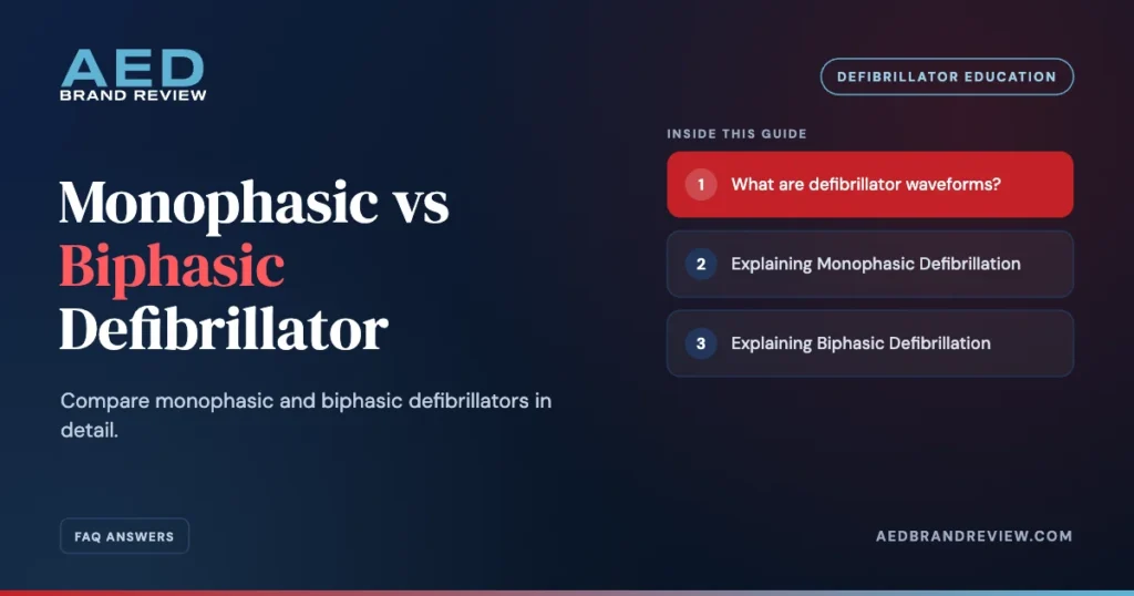 Monophasic vs Biphasic Defibrillator. Compare monophasic and biphasic defibrillators in detail