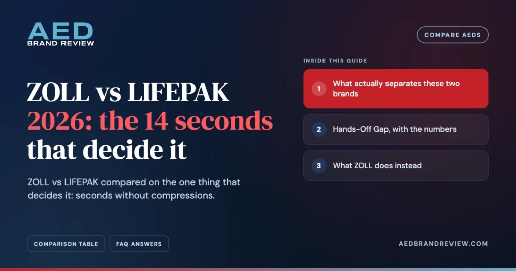 ZOLL vs LIFEPAK 2026: the 14 seconds that decide it. ZOLL vs LIFEPAK compared on the one thing that decides it: seconds witho