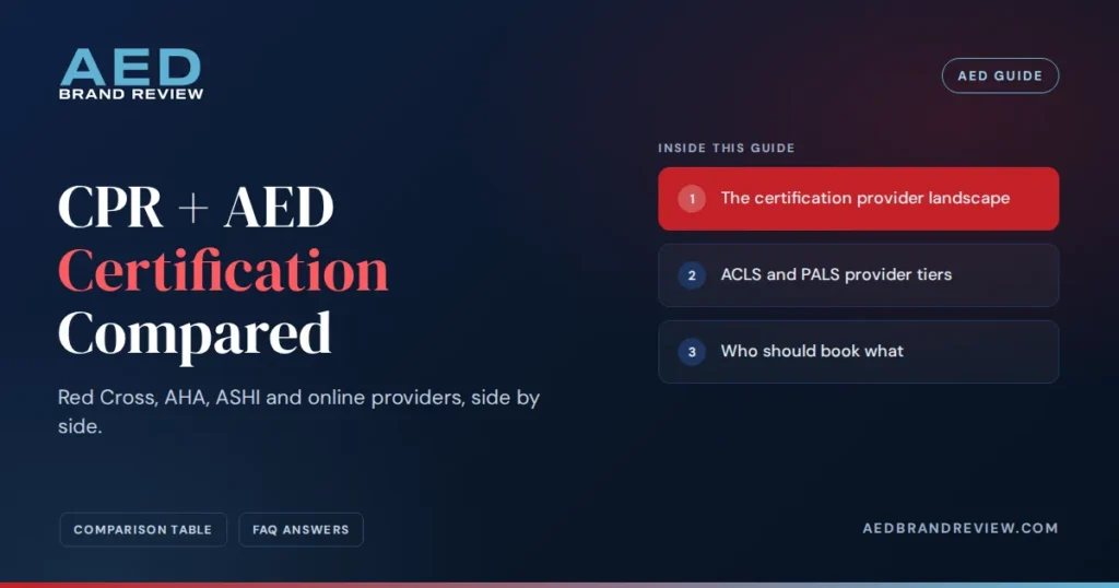 CPR + AED Certification Compared, an AED guide from AED Brand Review