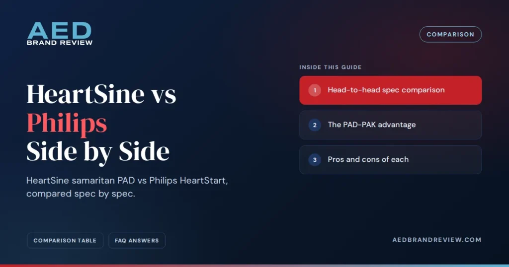HeartSine vs Philips Side by Side, a comparison from AED Brand Review