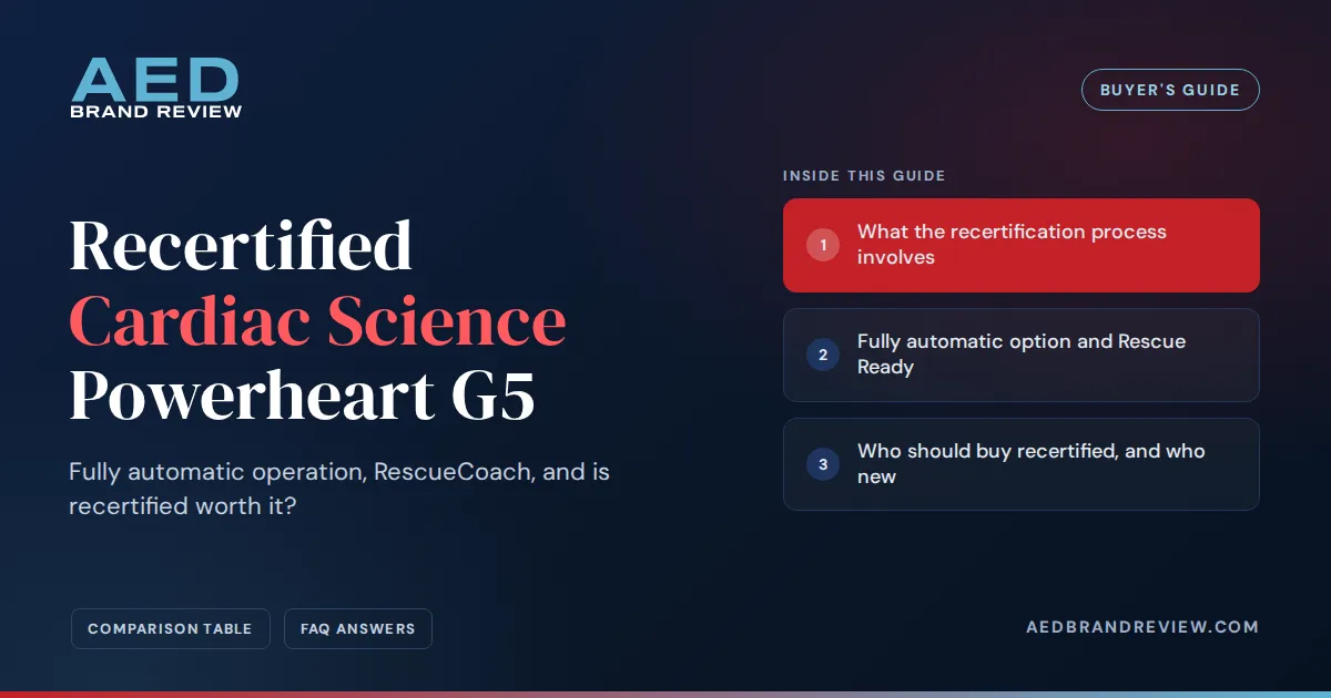 Recertified Cardiac Science Powerheart G5, a buyer's guide from AED Brand Review