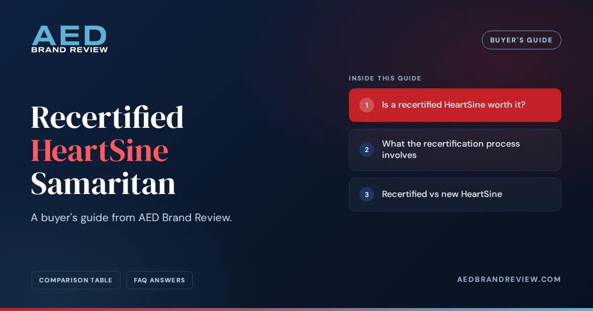 Recertified HeartSine Samaritan, a buyer's guide from AED Brand Review